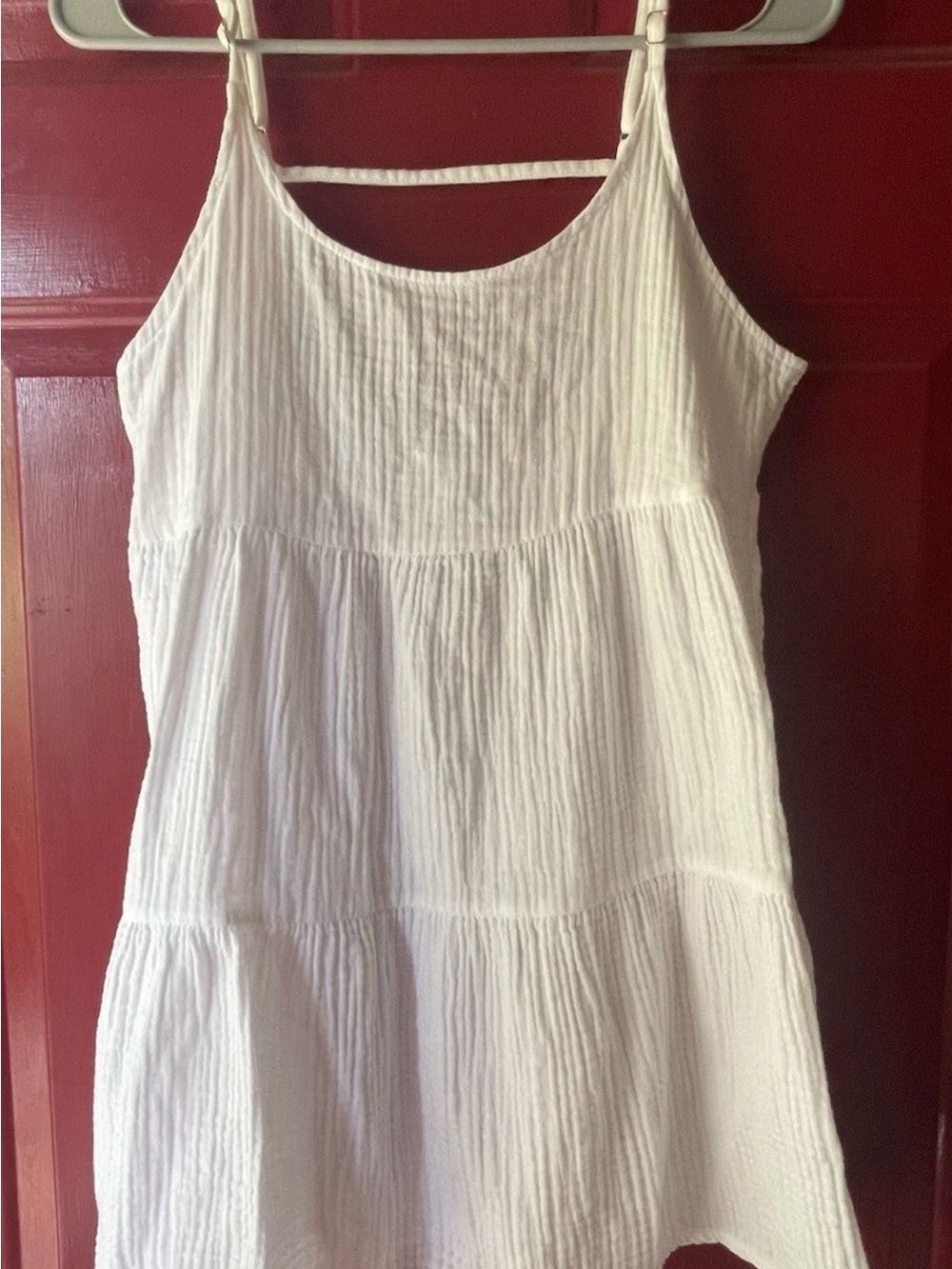 wild fable White Tiered Textured Tank Top